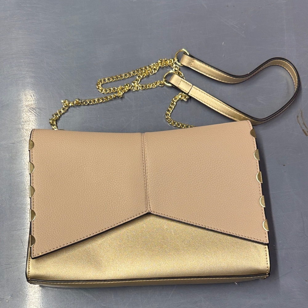Neiman Marcus Beige and Gold Crossbody Bag